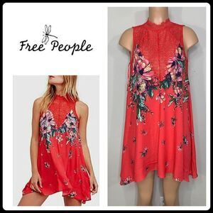 New. Free people red floral summer dress